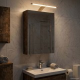 vidaXL Dulap cu oglindă pentru baie Stejar fumuriu 30 x 10,5 x 50 cm 889019