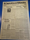ziarul romania literara 25 martie 1933- articol perpessicius,liviu rebreanu,mihail sebastian