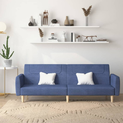Canapea extensibila cu 2 locuri, albastru, material textil GartenMobel Dekor foto