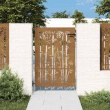 vidaXL Poartă pentru grădină, 85x150 cm, oțel corten, model bambus