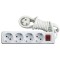 Prelungitor, cu intrerupator si led, alb, 5 m, 4 prize