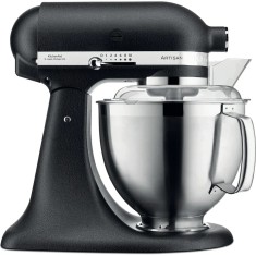 Mixer planetar Artisan Elegance KitchenAid 5KSM185PSEBK, 300W, viteza 58-220 rpm, bol 4.8 L, Negru