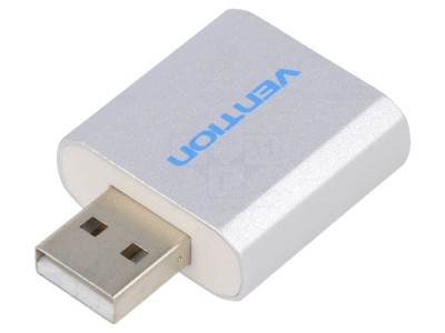 Card audio USB 2.0, argintiu foto