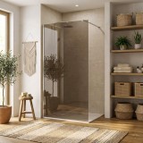 Paravan de dus Rea Flexi Brown / Chrome 90