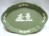 FARFURIE PORTELAN ENGLEZESC WEDGWOOD GREEN JASPERWARE 11 CM