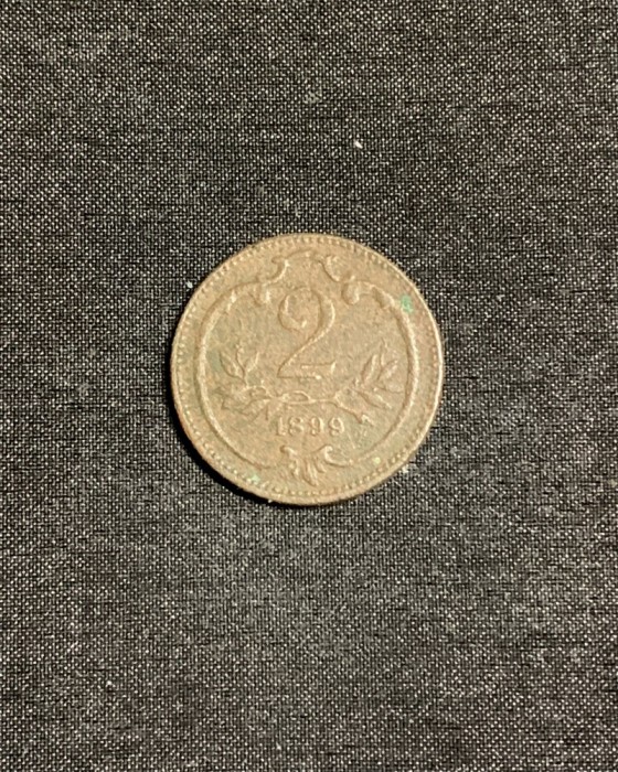 Moneda 2 heller 1899 Austria