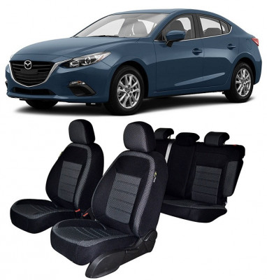 Huse scaune dedicate MAZDA 3 2014-2019 Premium compatibilitate 100% foto