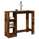 Cumpara ieftin Masă de bar cu raft stejar fumuriu 124x46x103,5cm lemn compozit