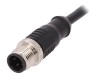 Conector M12 Tată 4 Pini IP67 BULGIN, Cablu 1m, Cod D Ethernet, Curent 4A, Tensiune 0.25kV