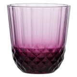 Pahar Sticlă, Iconic, Model Diamond, Culoare Mov, Capacitate 320ml, Set 6 Bucăți, Oem