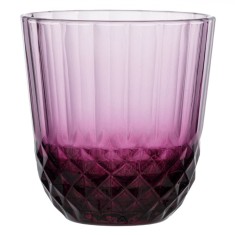 Pahar Sticlă, Iconic, Model Diamond, Culoare Mov, Capacitate 320ml, Set 6 Bucăți