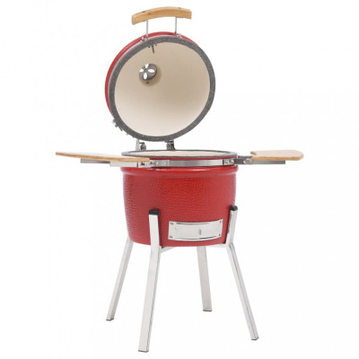 vidaXL Grătar cu afumătoare Kamado, ceramică, 81 cm foto