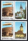 Romania 2004 - Lp 1652 a - 75 de ani de la zborul Zeppelinului deasupra Brasovului - serie cu vinieta dreapta- MNH ***, Nestampilat