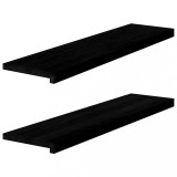 Cumpara ieftin Glafuri 2 buc maro-negru 100x25x2 cm lemn masiv de stejar