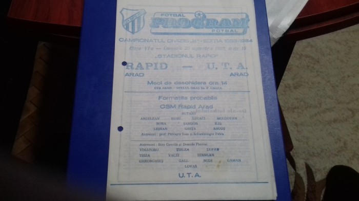 program Rapid Arad - UTA