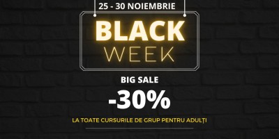 Start Black week reducere 30% la cursuri foto