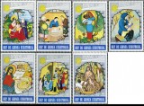 GUINEA ECUATORIALA - 1974 RELIEGIE , CRACIUN , COLITA + SERIE NESTAMPILATE