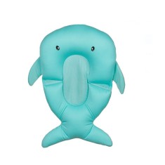 Saltea moale pentru baie in forma de delfin, 32 x 48 x 10 cm, Turcoaz