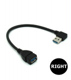 Adaptor cablu prelungitor USB 3.0 Tata-Mama la 90 de grade 20 cm-Tip Dreapta, Oem