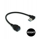 Adaptor cablu prelungitor USB 3.0 Tata-Mama la 90 de grade 20 cm-Tip Dreapta