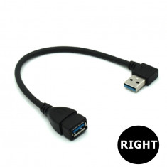 Adaptor cablu prelungitor USB 3.0 Tata-Mama la 90 de grade 20 cm-Tip Dreapta