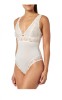 Body cu dantela pentru femei Emporio Armani Dreamy Viscose Lace, crem palid, XS - OUTLET