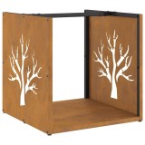 Suport pentru lemne de foc 40x40x40 cm Otel pentru intemperii