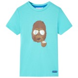 Tricou pentru copii cu m&acirc;neci scurte, turcoaz, 116