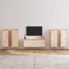 Gossi comode tv, 5 buc., lemn masiv de pin
