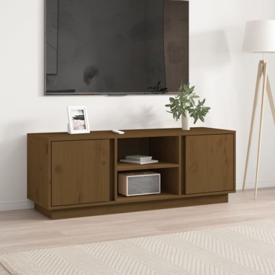 Gossi comoda tv, maro miere, 110x35x40,5 cm, lemn masiv de pin foto