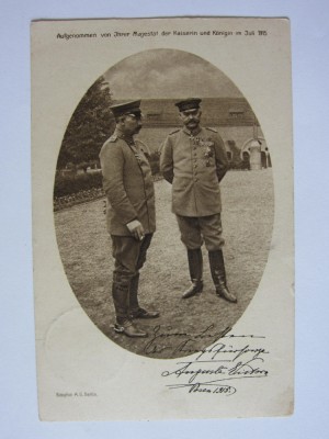 Rara! Carte pos.C.R.1916 instantaneu WWI &amp;icirc;mpăratul Wilhelm II vizita front 1915 foto