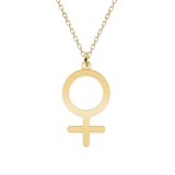 Woman - Colier personalizat simbol femeie din argint 925 placat cu aur galben 24K