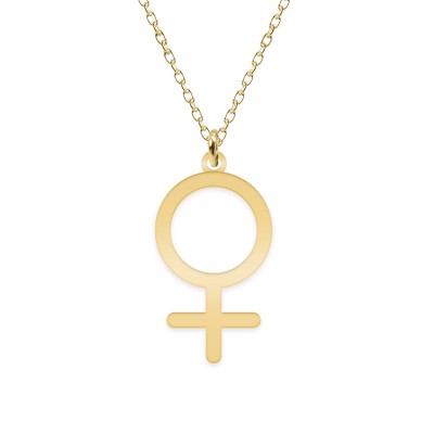 Woman - Colier personalizat simbol femeie din argint 925 placat cu aur galben 24K foto