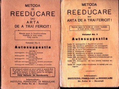1228SPN Metoda de reeducare sau arta de a trăi fericit, volumul I și II, fără an, perioada regalității foto