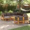vidaXL Set canapele de grădină cu 10 piese, lemn de salc&acirc;m și fr&acirc;nghie 3278836