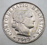 1.360 ELVETIA 20 RAPPEN 1913 B