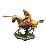 Cumpara ieftin Statueta decorativa, Cavaler cu cal pentru turnir, Auriu, 27 cm, 1603G