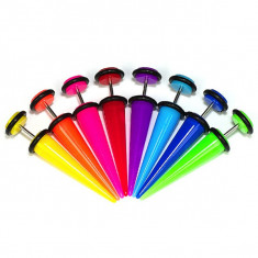 Taper fals, expander - culori neon - Culoare Piercing: Portocaliu foto