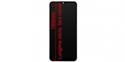 Display ecran cu Touchscreen si Rama pentru Samsung A02S, A025F, SM-A025F, SM-A025F/DS, Varianta scurta cu sticla 160mm, Incell, Negru foto