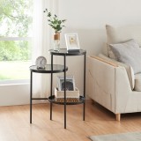 Masuta M&ouml;lndal 70x58x37cm negru [en.casa] HausGarden Leisure