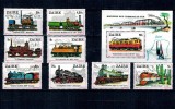 Zaire 1980 - Locomotive, cai ferate, serie si colita neuzata