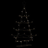 vidaXL Brad de Crăciun din metal pentru decor, negru, 140 cm