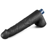 Vibrator Realistic Cu Testicule Real Softee, Negru, 26.5 cm, Lovetoy