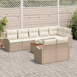 vidaXL Set de canapele pentru grădină 9 pcs Bej Rattan poli