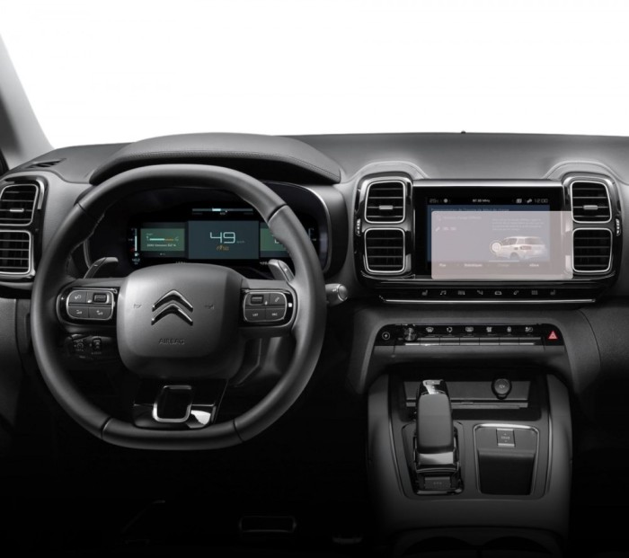 Folie protectie display navigatie Duragon, din silicon, pentru Citroen C5 Aircross 2018+, mata, anti-amprenta, kit instalare