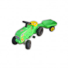Tractor pentru copii cu pedal, verde, Fermier foto