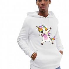 Hanorac Barbati Alb - Cool Unicorn - L