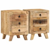 VidaXL Noptiera 2 buc 37x32x50 cm Lemn masiv Mango brut