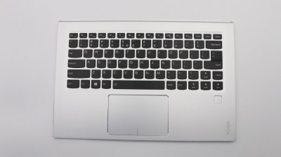 Carcasa cu tastatura Laptop, Lenovo, Yoga 910-13IKB Type 80VG, 80VF, 5CB0M35044, iluminata, argintie, layout US foto