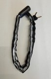 Cumpara ieftin Antifurt cu cheie pentru bicicleta, lungime 70 cm, negru alb - RESIGILAT